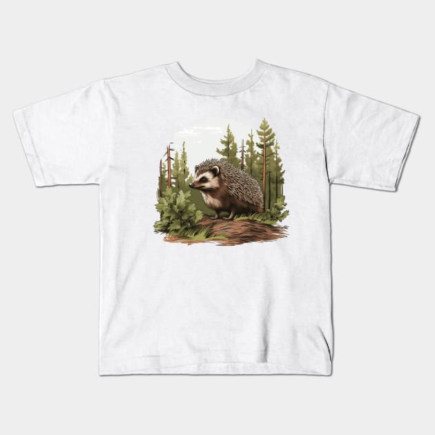 Sweet Hedgehog Kids T-Shirt by zooleisurelife